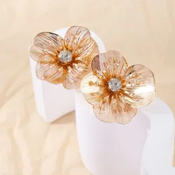 Trendy Leaf Metal Wire Chain Necklace Earrings For Women Flower Party Gift Fashion Jewelry Ear Accessories BS001