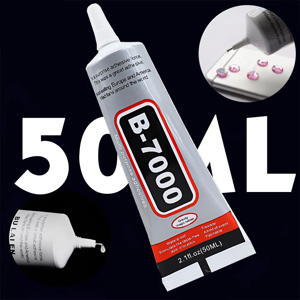 Superpegamento Universal B7000 de 50ml, transparente, de secado rápido para reparación de teléfonos móviles, joyería, Jade, metales preciosos, madera, vidrio y plástico