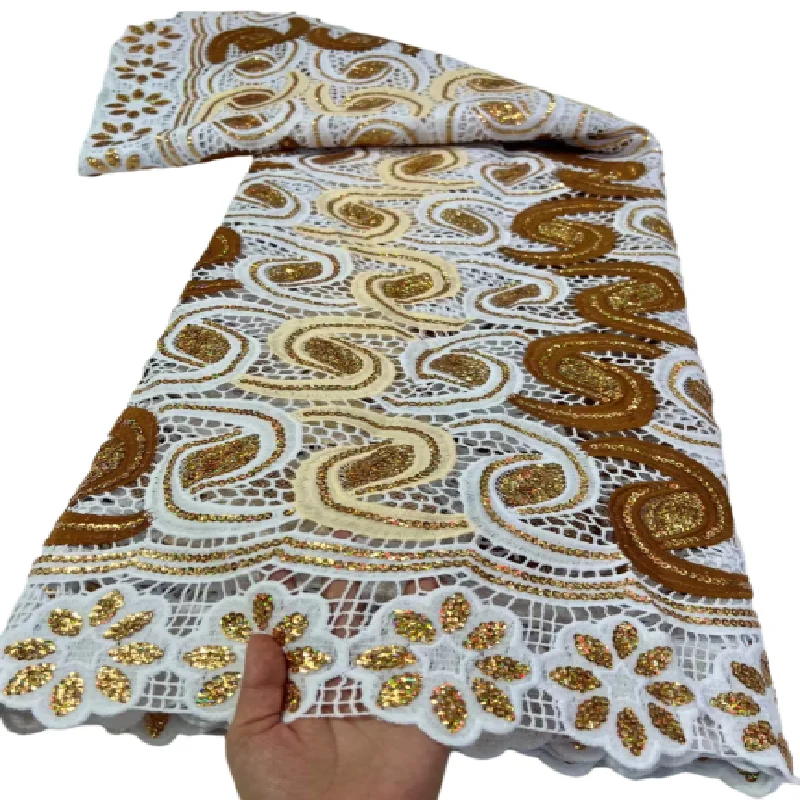 

Nigerian 2022 Latest Sequin Velvet Lace Fabrics New High Quality Dress Fabric 5 yards Sewing Lace Fabric
