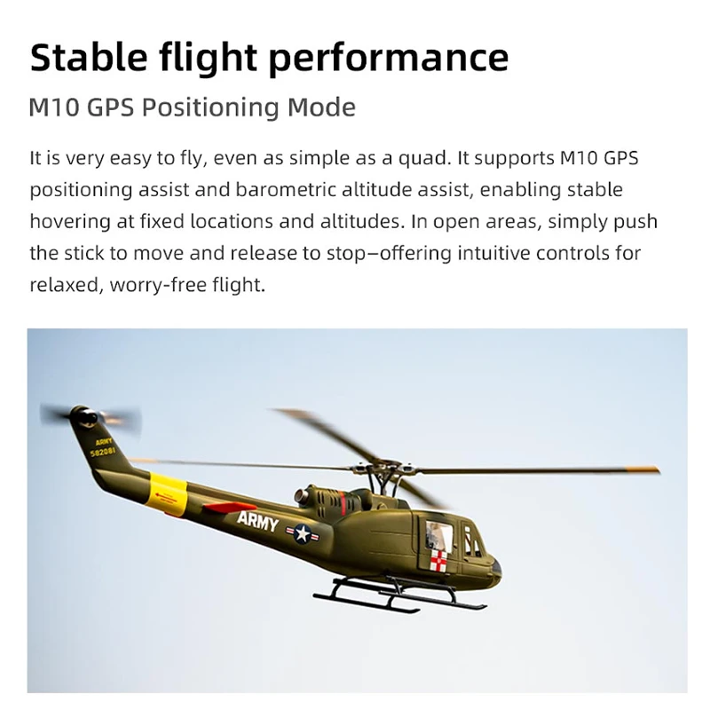 Fly wing New upgrade UH-1 V4 6CH RC Huey Helicopter with ACE H2 flight control GPS self stabilization system Double/four paddle