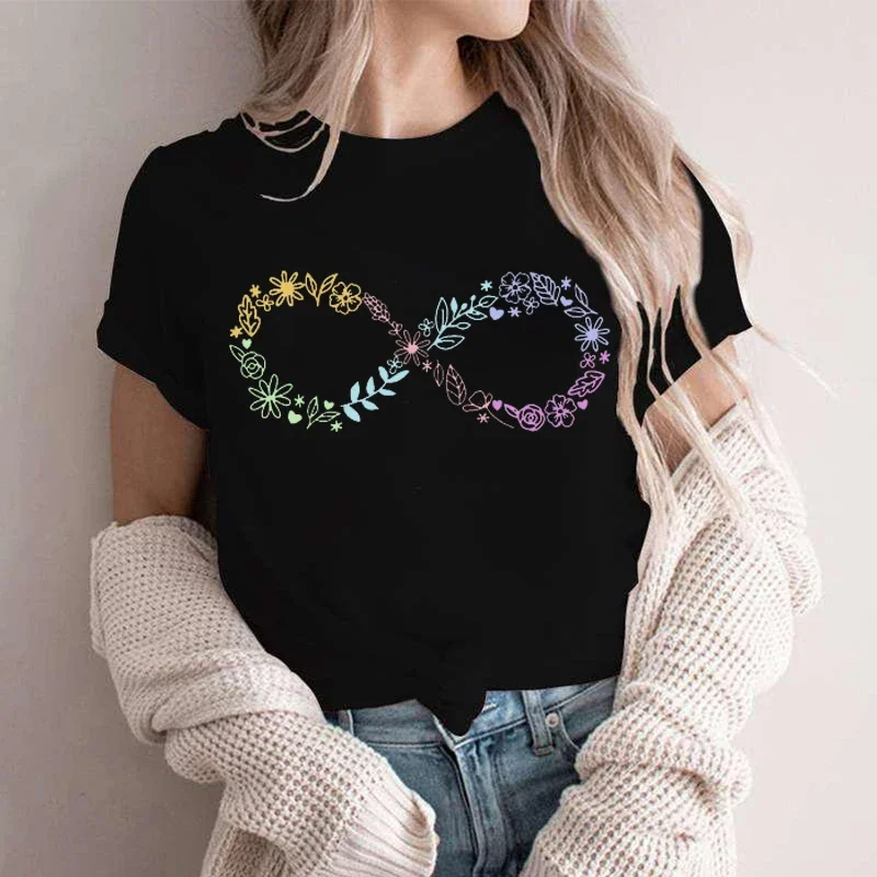 Autism Infinity Symbol Shirt for Woemn Autism Month Tshirts  Awareness Tee Shirts Femme Neurodiversity Tee Autism Women Clothing