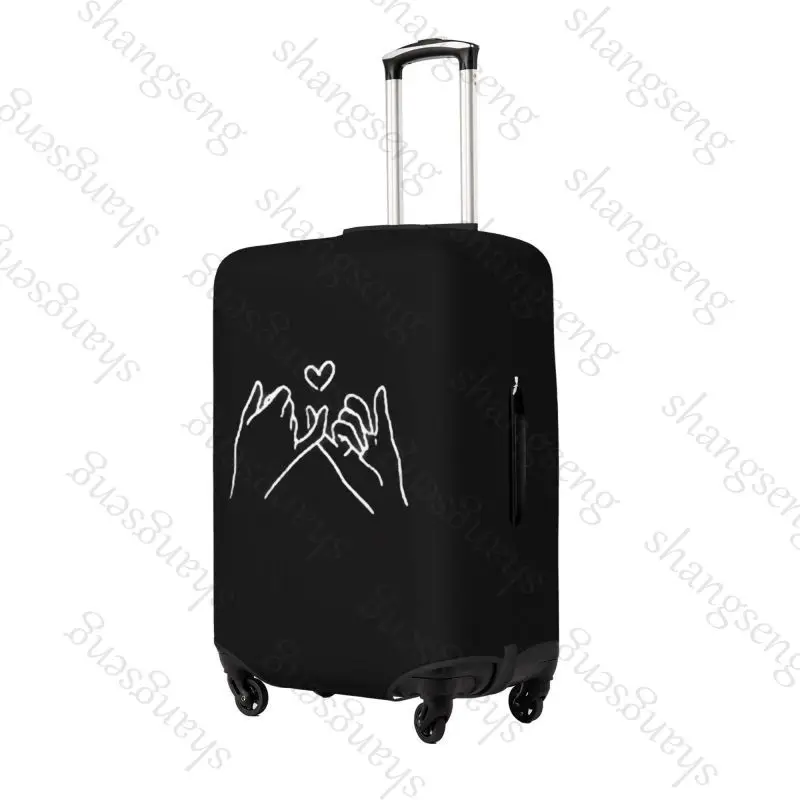 Line art love heart Thicken Luggage Cover Elasticity Trolley dust cover Suitcase Protection Cover For 18-32 in Suitcase Case