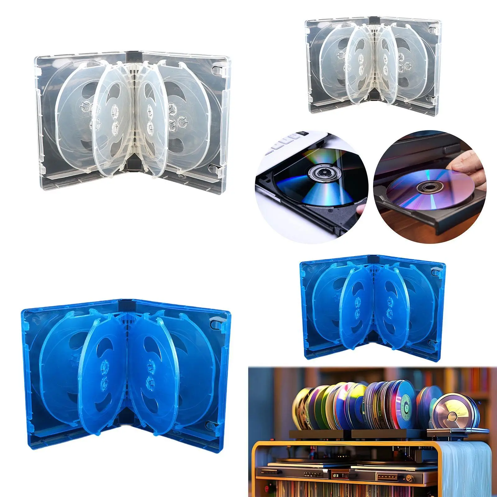 CD Case CD Storage Case Dustproof Prevent Scratch Disc Holder Holds 10 Discs for Home Car Travelling Fathers Day Gifts Office