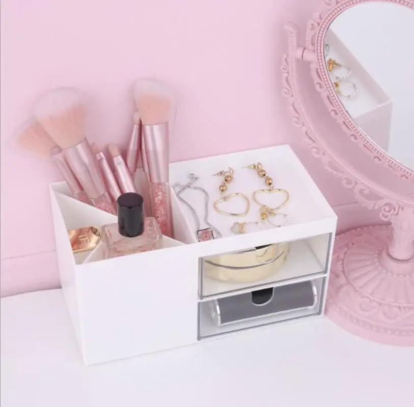 Boîte à crayons en plastique transparente, multifonction, bureau, école