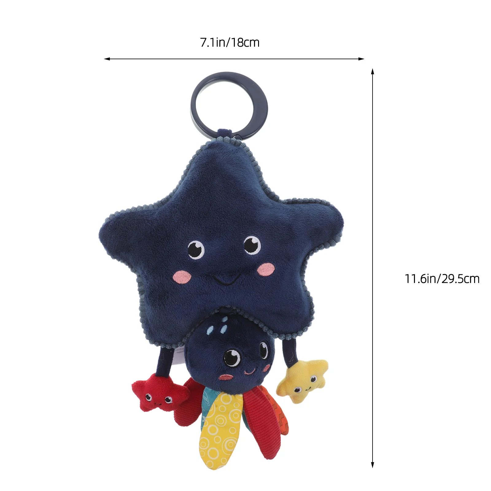 دمية حيوانات بحرية محمولة قابلة للغسل للأطفال الرضع، تعلق على سرير الأطفال أو عربة الأطفال أو مقعد السيارة، مع أجراس رياح حسية