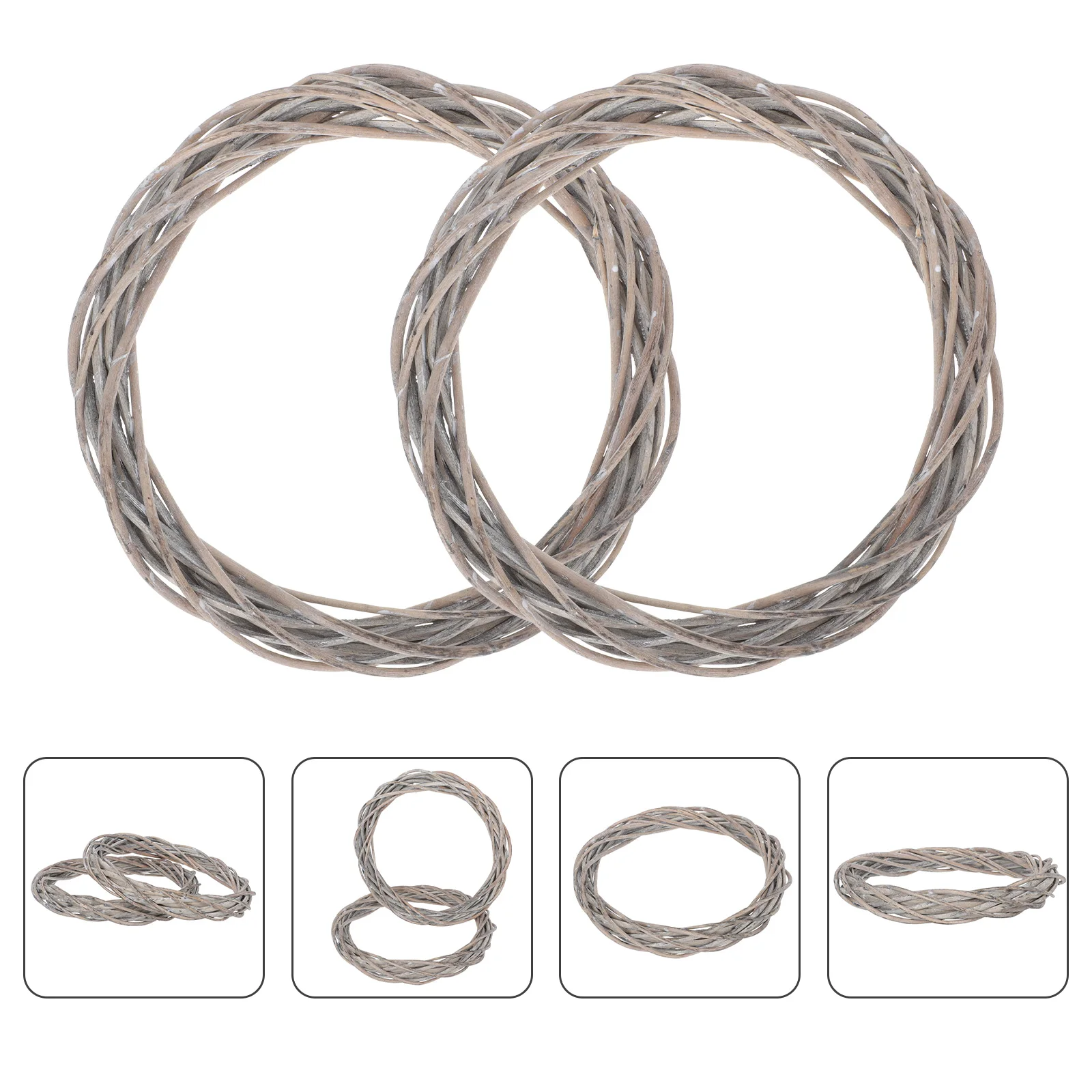 

2Pcs DIY Wreath Making Ring Rattan Craft Circle for Christmas Decor Home Holiday Garland Wall Door Hanging Ornament Supply