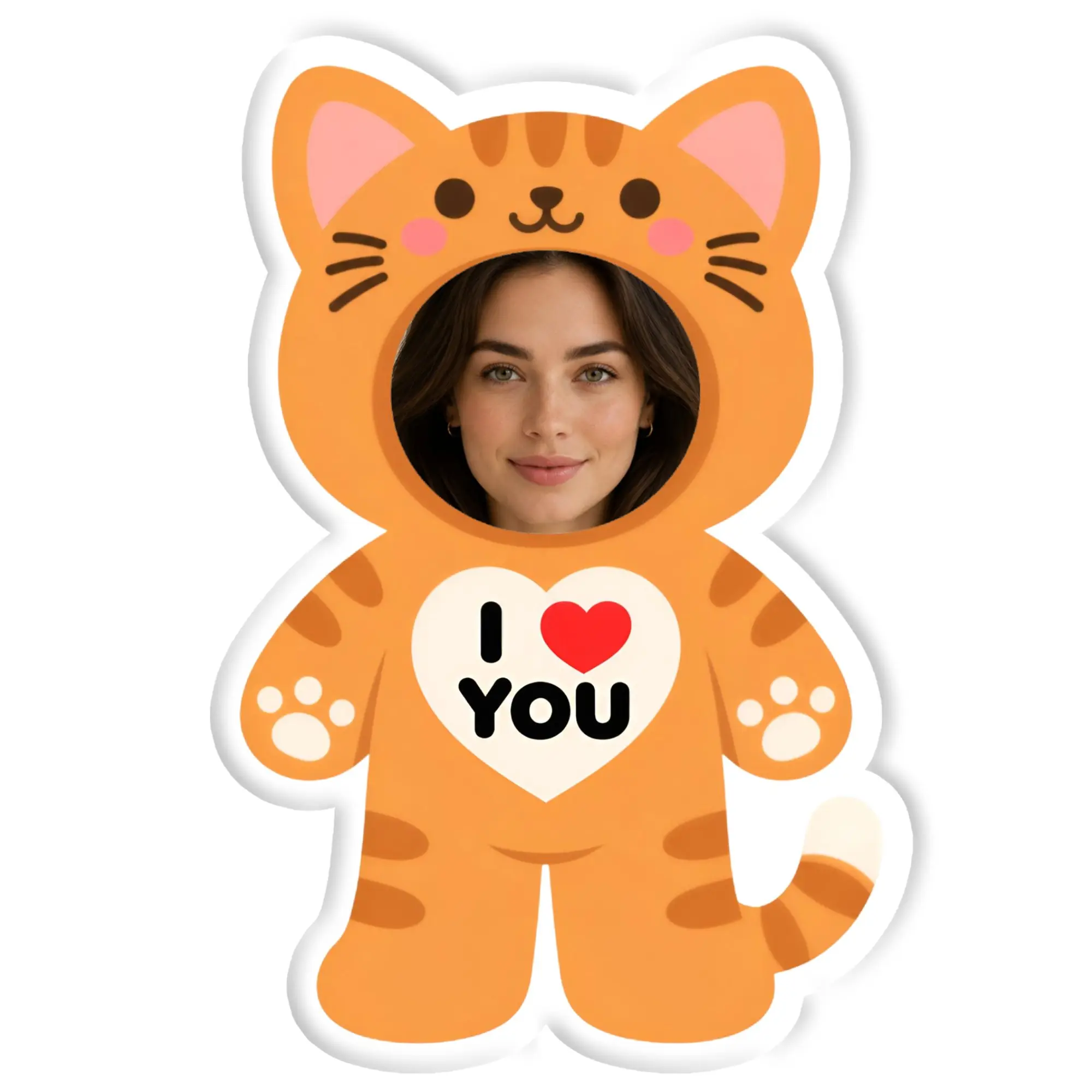 Customize Your Head Cartoon  Pillow Cat Head Soft Pillows and Cushions Funny Cushion Bedroom Bed Unique and Fun Gift for Couples