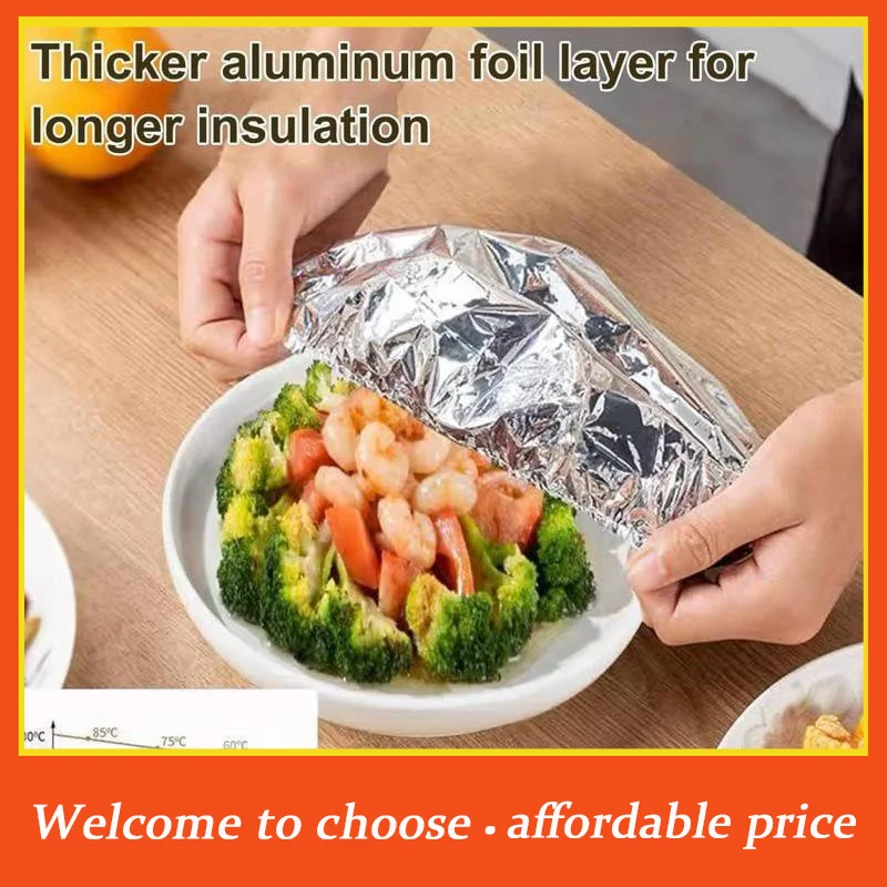{}30/40Pcs Reusable Aluminum Foil Bowl Cover Heat Insulation And Heat Preservation Food Grade Oven Takeaway Picnic
