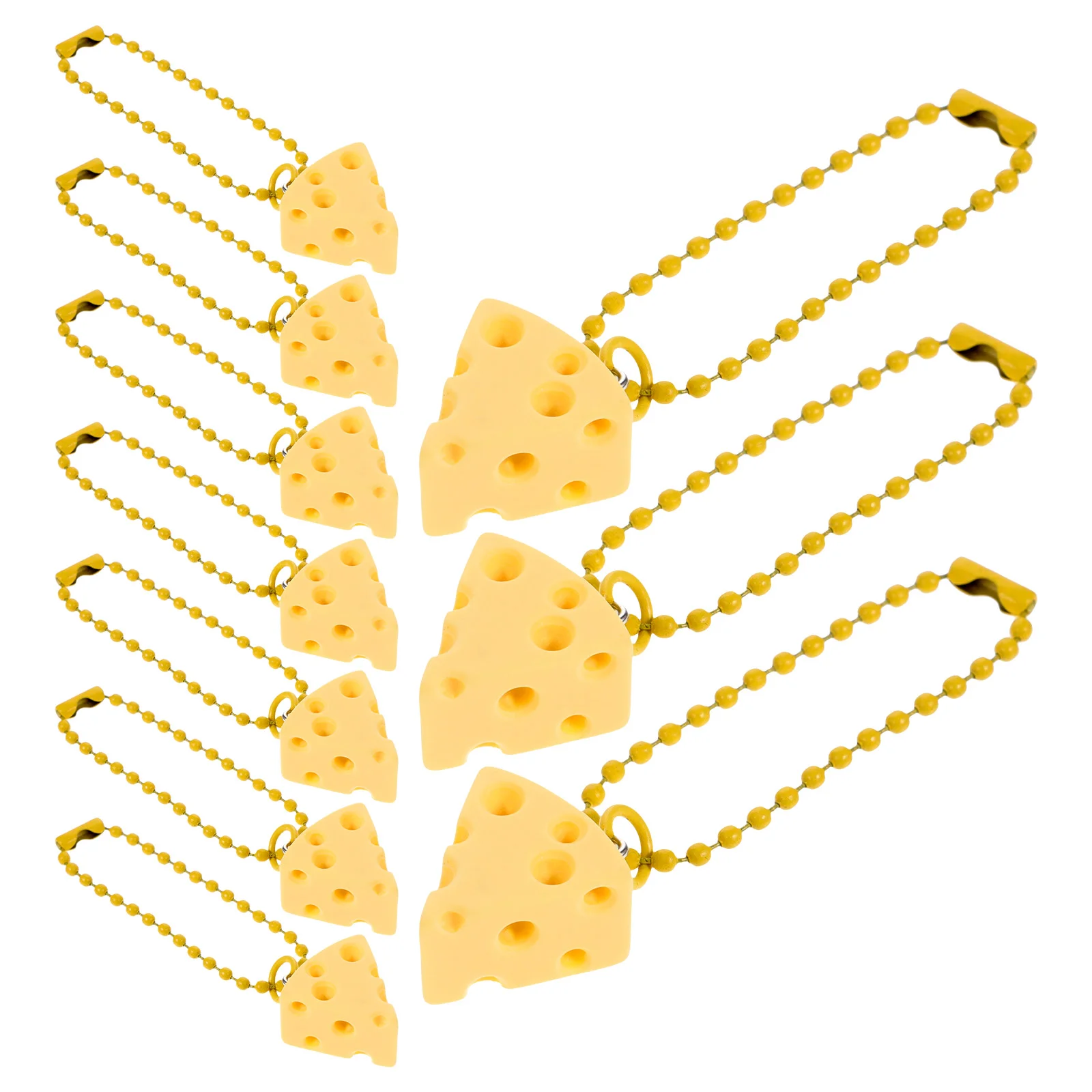 10 Pcs Cheese Ornaments Novelty Keychains Holder Purse Charm Pendant Handbag Charmpendant Souvenir