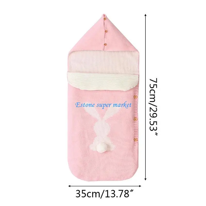 090B الطفل الرضيع حديثي الولادة قماش للف الرضع الخريف الشتاء كيس النوم هود زر عربة Footmuff كيس النوم محبوك المغلفات #6