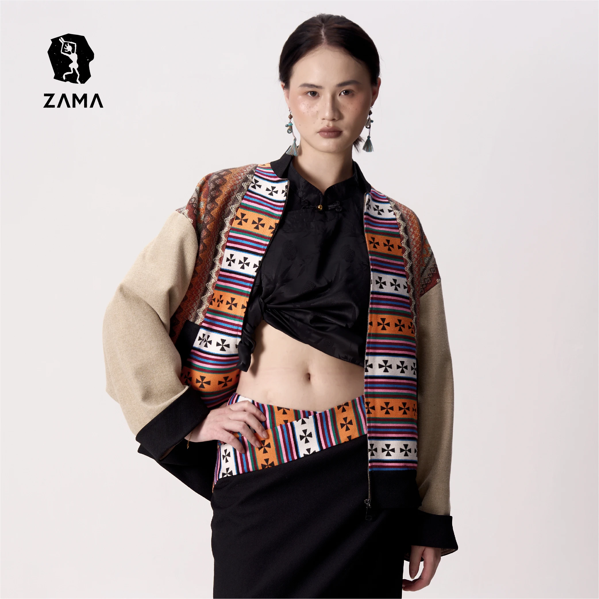 

Kora Winter New Arrivals Original Tibetan-inspired Stitch Relaxed Fit Short Jacket Coat