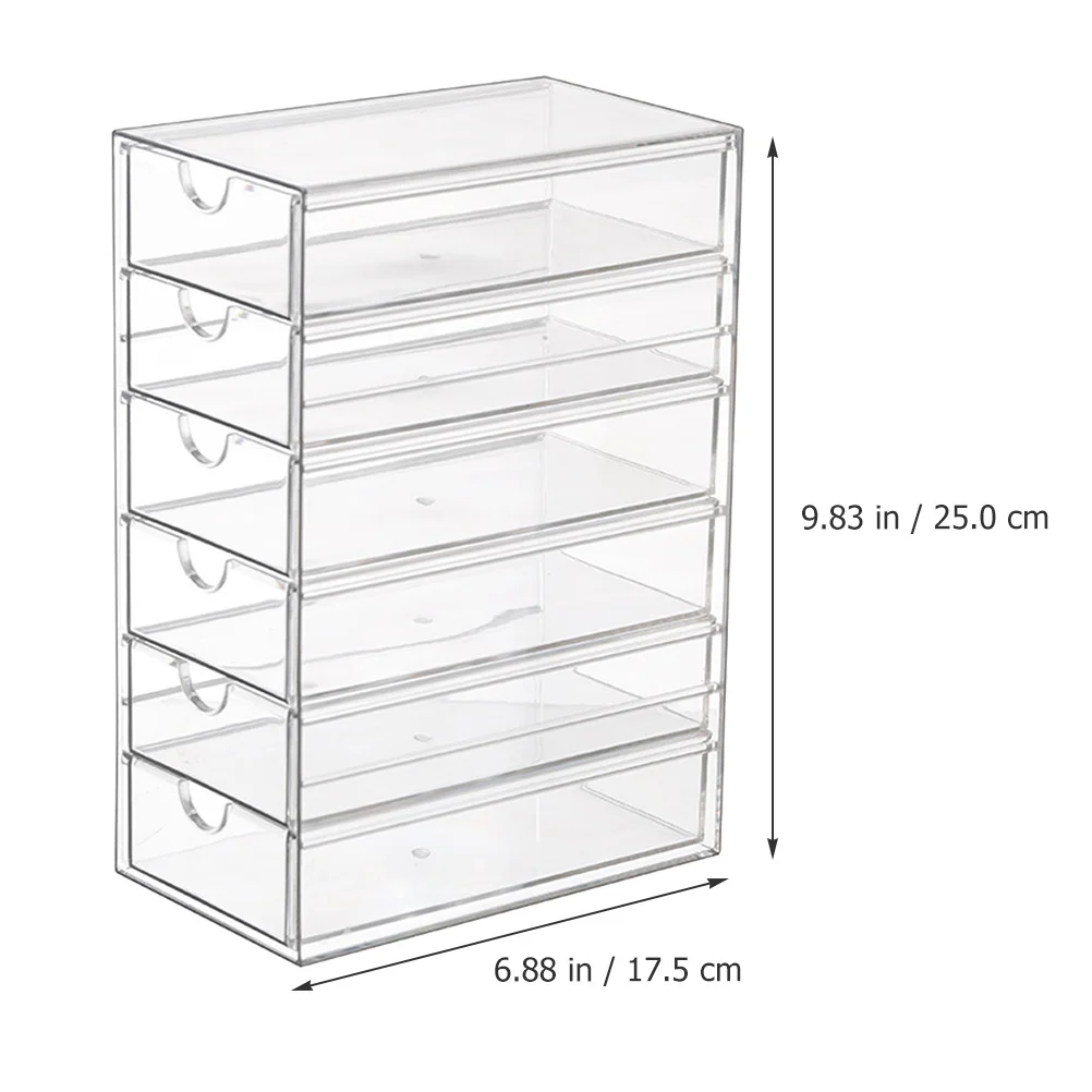 Imagem -04 - Limpar Caixas de Armazenamento de Plástico para Estudante Maquiagem Titular Papelaria Box Recipiente Organizador de Mesa Gaveta tipo Case