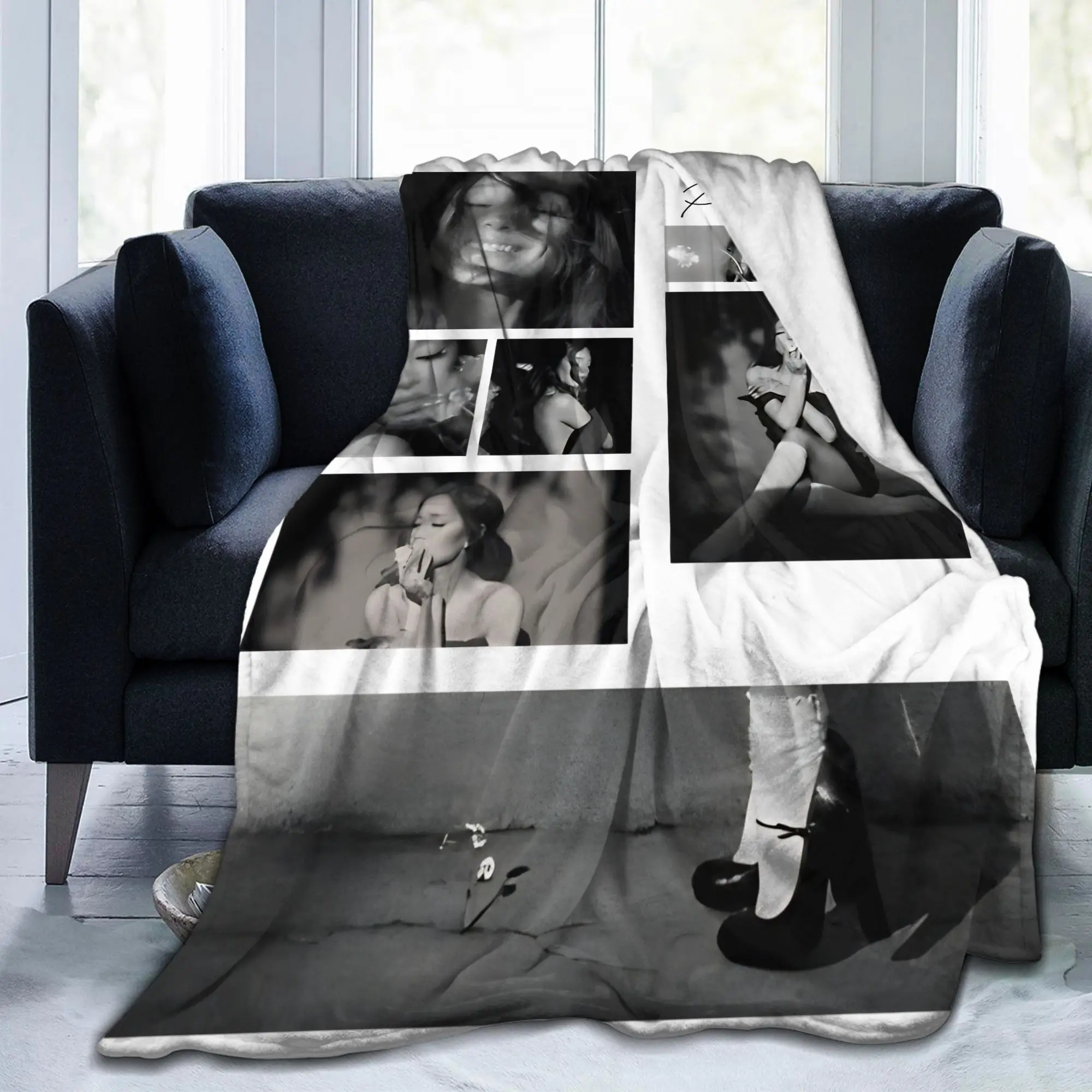 Arianas Grandes  Petal Music Knitted Blankets  Flannel Throw Blankets Bedding Couch Printed Soft Warm Bedspreads,