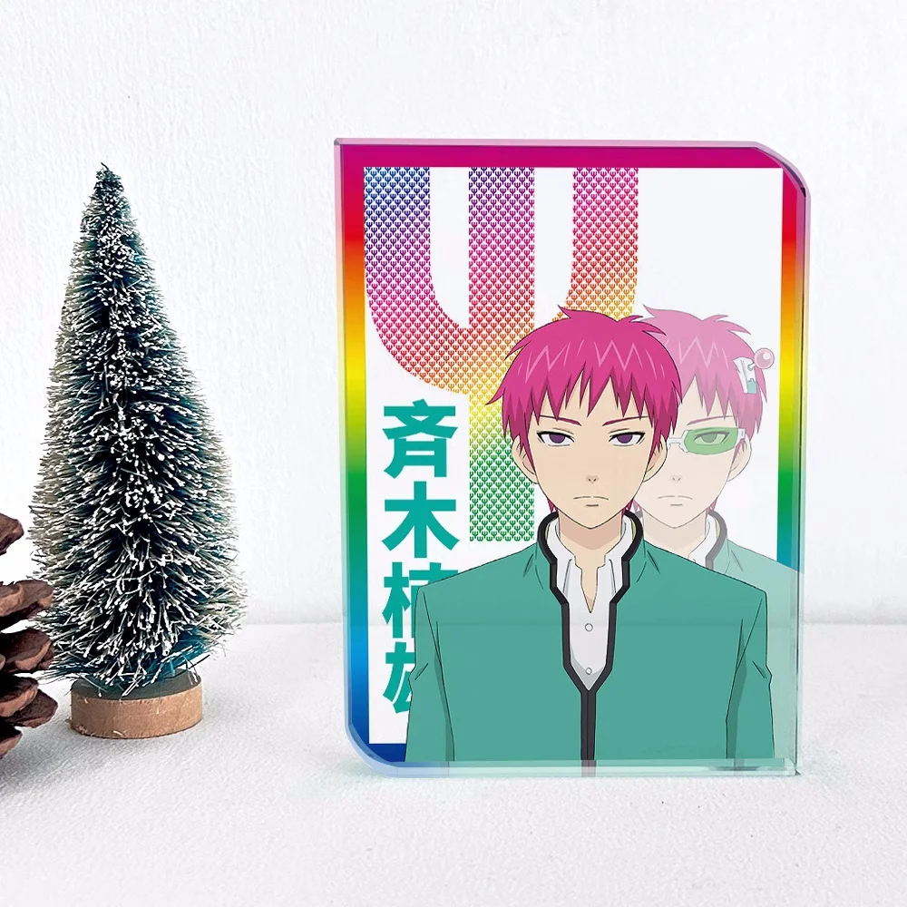 Anime The Disastrous Life of Saiki K. Saiki Kusuo 12cm Transparent Cosplay Acrylic Figure Desk Decoration Kids Collection Toy