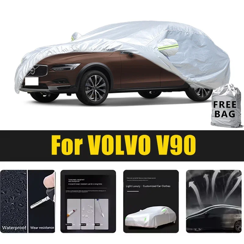 

For VOLVO V90 Car Cover Outdoor Protection Covers Snow Sunshade Waterproof Dustproof Exterior UV Car Accessories