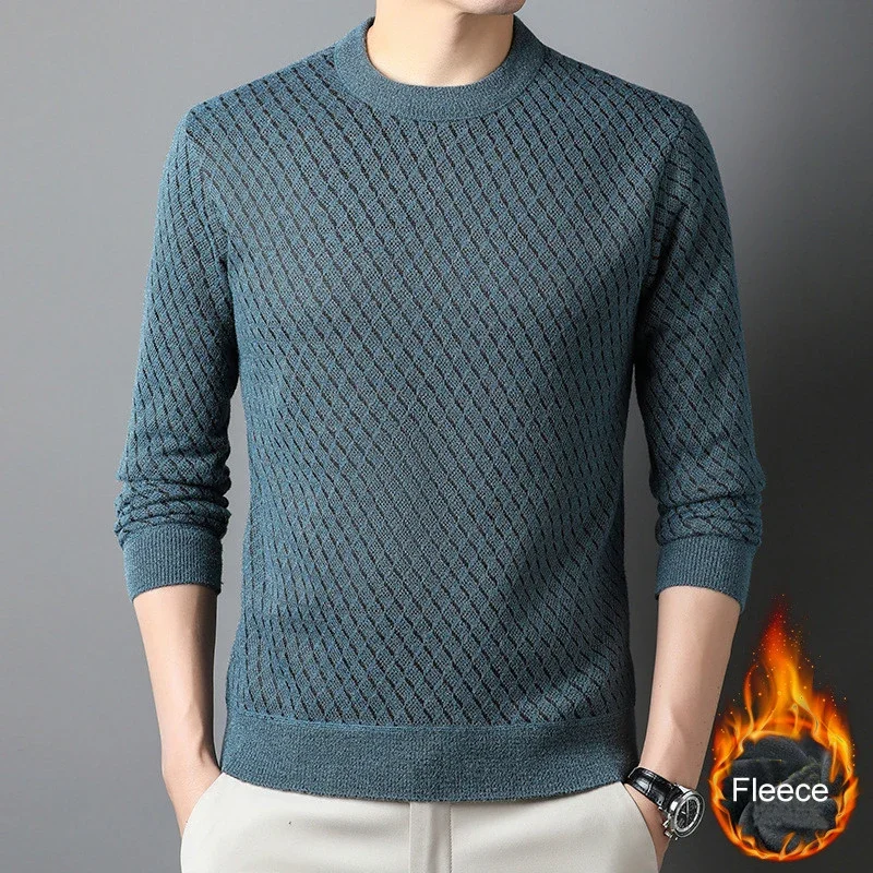 솔리드 탑 그레이드 니트 풀오버 남성용 스웨터, 럭셔리 디자이너 점퍼, 일반 한국 캐주얼 남성 의류, 신상 패션 브랜드
