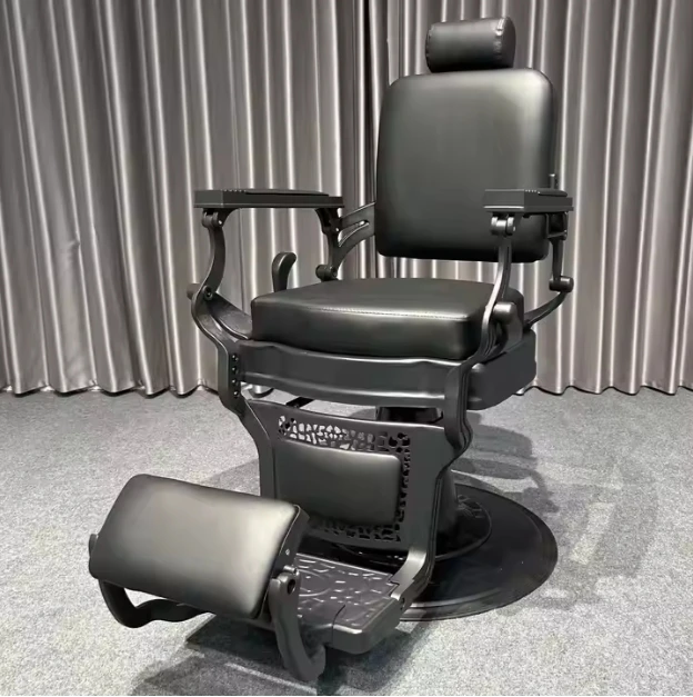 Professional Vintage Hairdressing Saloon Salon Furniture Durable Barbershop Brown White Gold Green Grey Washing Barber Chair