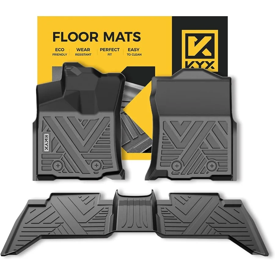Custom AllWeather Floor Mats for 20182023 Tacoma Double Cab Vehicles with High Walls Front and Second Row Fit Durable TPE Black