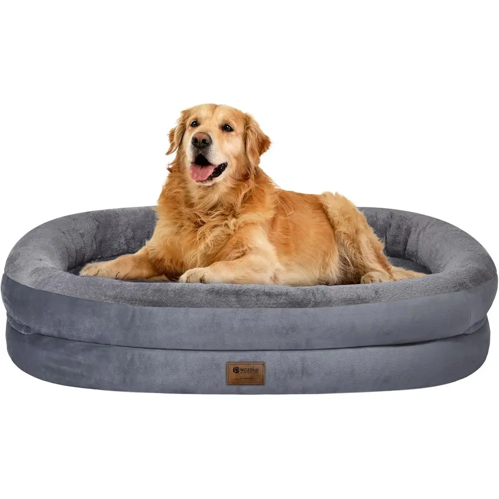 

Orthopedic Support Dog Bed for Large Breeds with Waterproof Bolster and Removable, Washable Cover