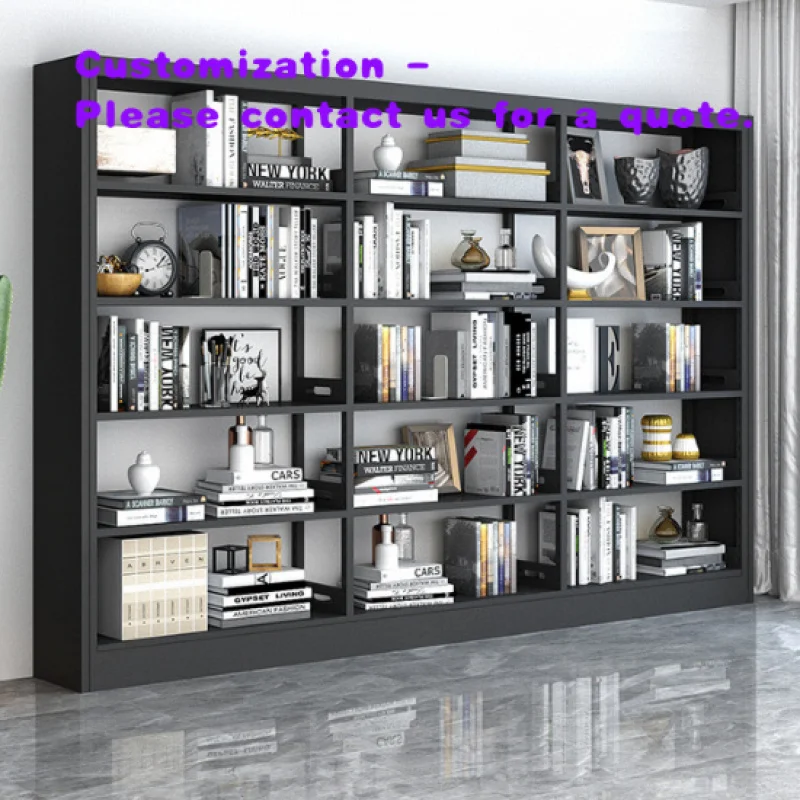 custom.Double-sided Heavy Duty Adjustable Modern Metal Bookcase with Magazine Racks Home Furniture