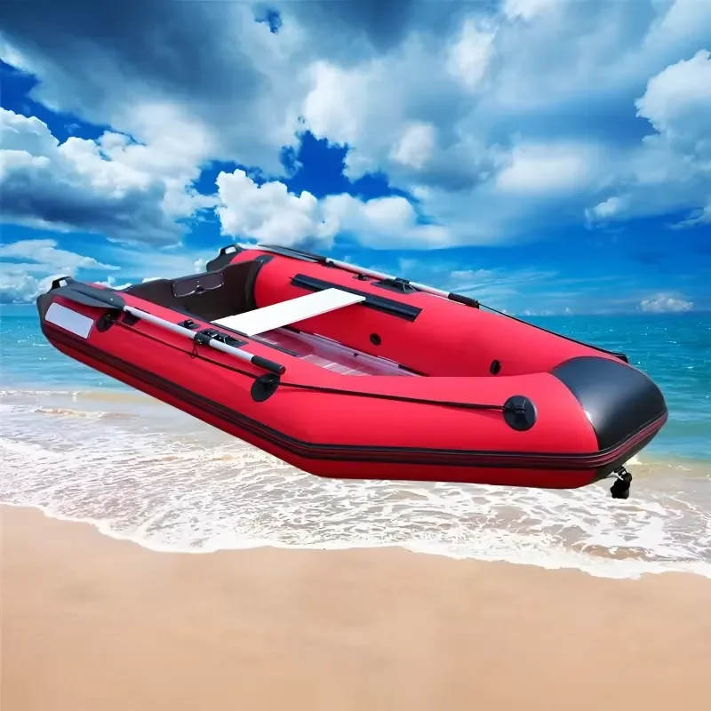 3-7 Person Light Weight Inflatable Fishing Raft Folding Design PVC Material 0.9mm Thick 230-360cm Size Lakes Rivers Drifting