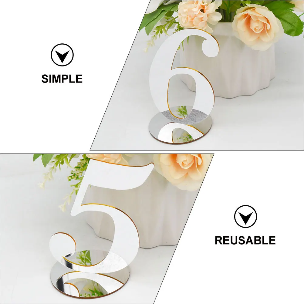 10 Stück wiederverwendbare reservierte Schilder aus Acryl, Tischnummern für Hotel, Bar, Café, Tischdekoration, Hochzeit, Empfang