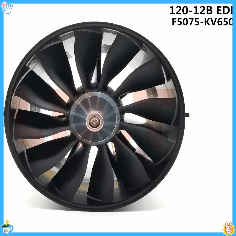 Modellflugzeug EDF 120mm 12-Blatt Impeller F5075-KV650 bürstenloser Motor 7,5KG Schubkraft 120EDF-12B-KV650