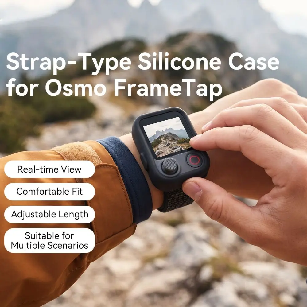 Silicone Case with Wrist Strap Mount Stable Adjustable Viewfinder Remote Control Cover for DJI Osmo Pocket 4P FrameTap