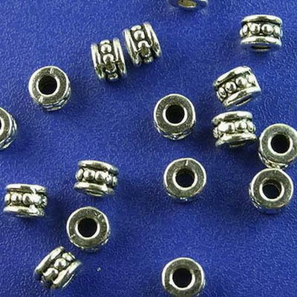 

100PCS 5.9x4.2mm hole:2.6mm TIBETAN SILVER COLUMNIFORM SPACER BEADS H2784