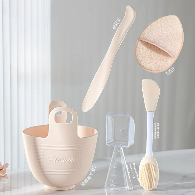 Silicone Mask Bowl and Brush Set Self-Made Mud Film Soft Film Tool Smear Mask Brush Spoon for Beauty Salon