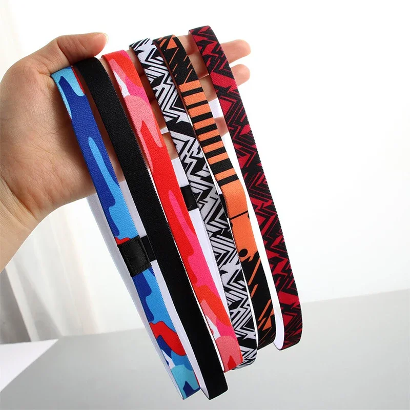 1PCS Candy Color Women Men Yoga Hair Bands Sports Headband Non-slip Running Elastic Rubber Sweatband Football Hair Accessories