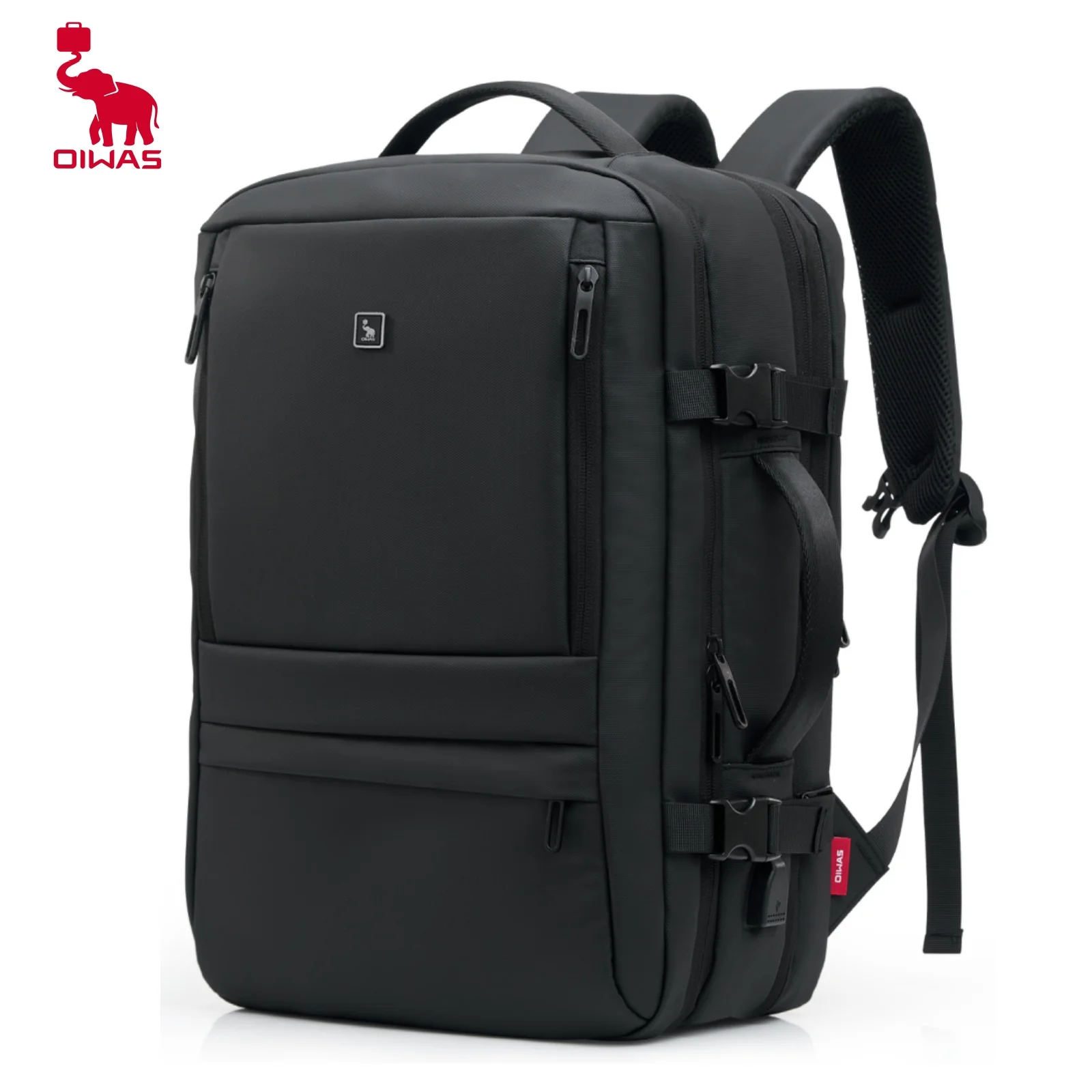 OIWAS Hand Luggage Backpack, 45x30x18cm, Can Accommodate a Laptop, With Multiple Pockets and an Expansion Layer