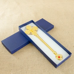 HTISOK Orthodox Cross Gold Plated Jesus Crucifix Statue with Crystals for Worship Prayer Church Home Table Decor Orthodox Cross