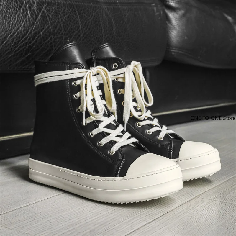 Sneakers Men Shoe Casual High Top Women Sneaker Black Ricks Ankle Boot Fashion Zip Thick-sole Canvas Flat Owen Street Shoes