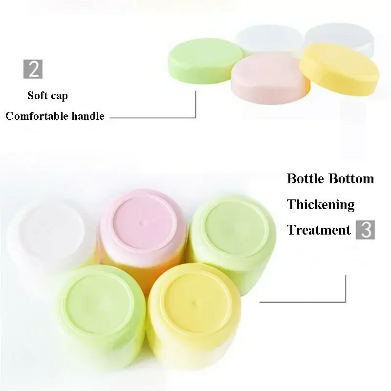 100Pcs 10g-100g Portable Plastic Cream Jar Cosmetics White Black Face Cream Pot Gold Silver Edge Sample Test Eye Cream Container