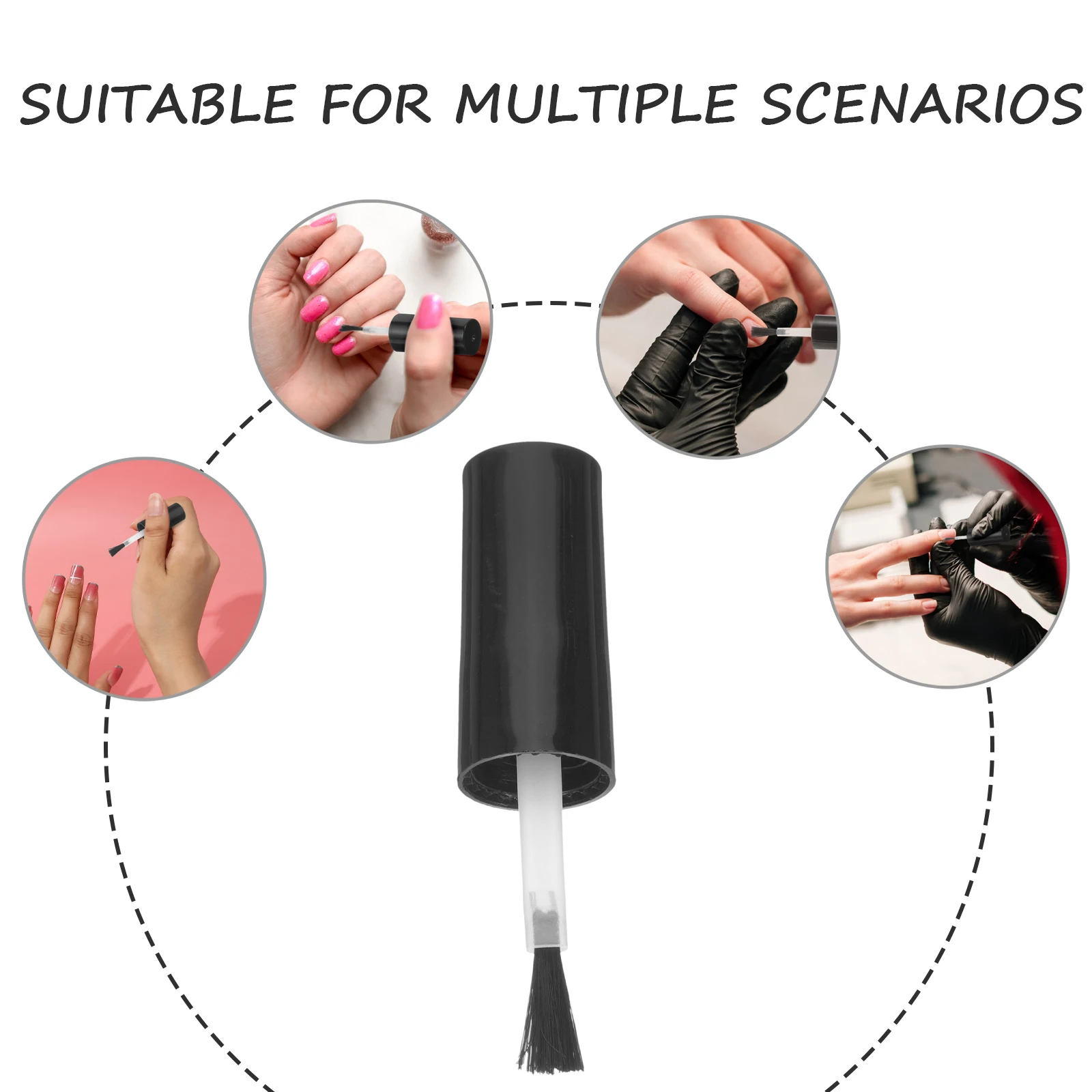 20 piezas tapas de botellas de esmalte de uñas, cepillo de repuesto, cerdas suaves, aplicar para salón de uñas, botellas de esmalte de Gel, tapas de botellas pequeñas