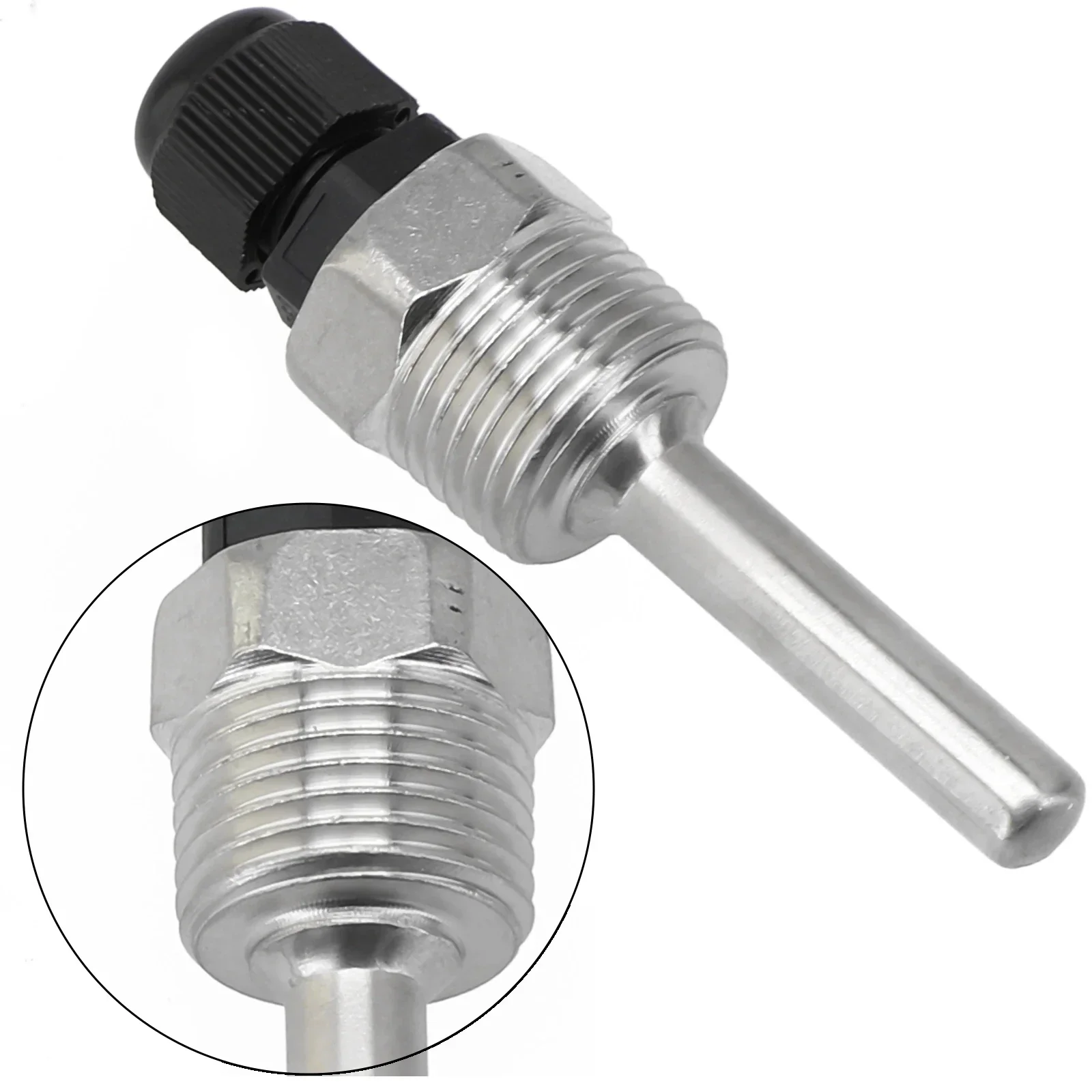 Thermowell 304สแตนเลสสตีล30-200มม. ปลอกจุ่ม OD6mm แบบเกลียว1/2กรัมสำหรับเซ็นเซอร์อุณหภูมิอุปกรณ์เสริมในบ้าน