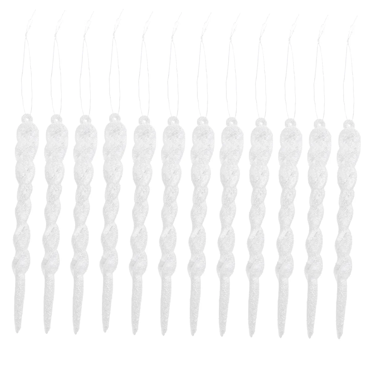 12 Pcs Applique Simulation Ice Icicles Halloween Inflatables Large Christmas Ornaments Plastic Tinsel Tree Decorations