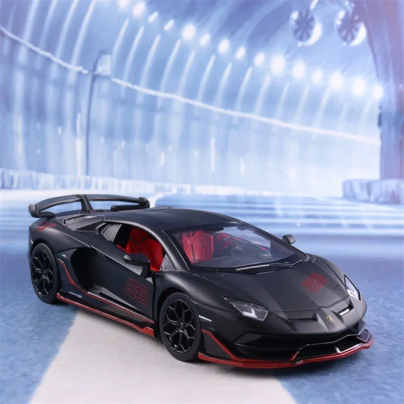 1:24 Lamborghini Aventador SVJ 63 Alloy Racing Car Diecasts Metal Toy Car Model Collection Sound And Light Childrens Gifts A441
