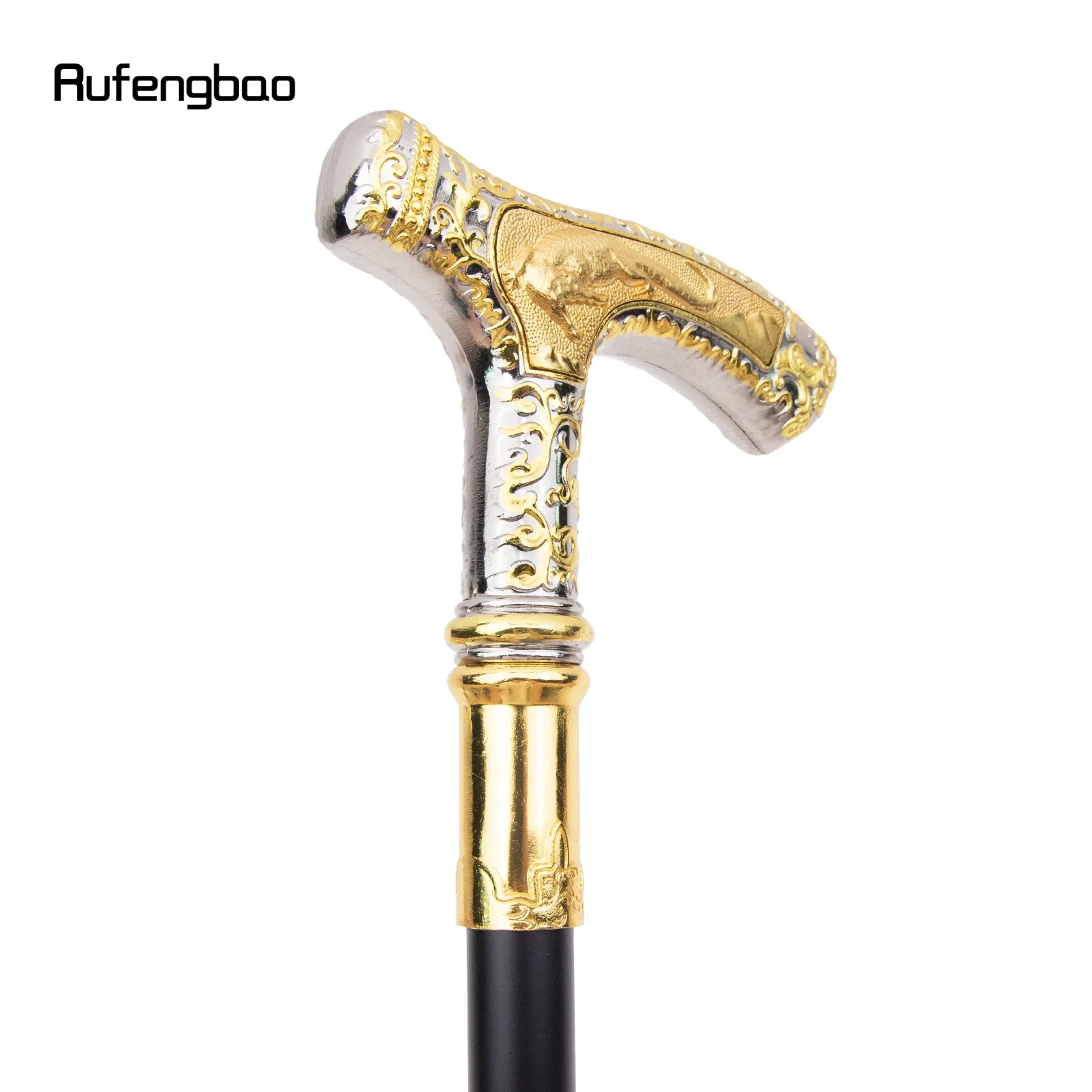 Golden White Crocodile Luxury Walking Stick Party Fashion Elegant Walking Stick Decorative Cospaly Cane Knob Crosier 89cm