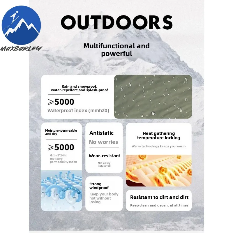 Maxbarley Urban Outdoor Jacket Men Fashion Casual Hooded Waterproof Windbreaker 2025 New Autumn Hiking Adventure Rainproof Coat