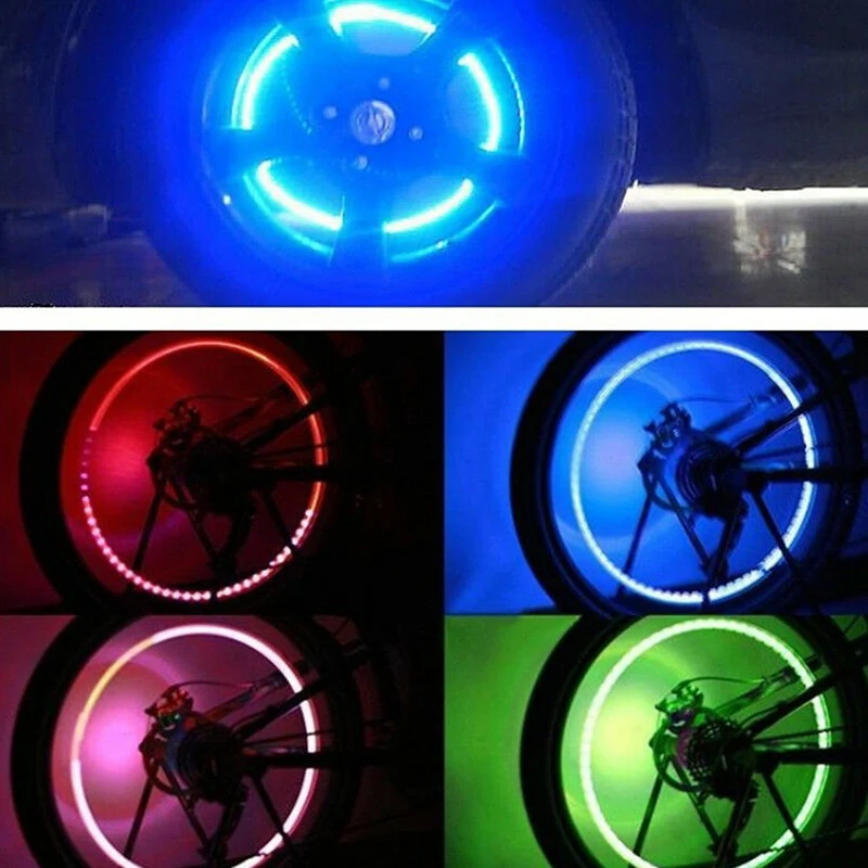 New Car Motorcycle Wheel Tire Tyre Valve Cap Neon LED Flash Light Lamp Hot Bike Car Motorcycle Flash Light