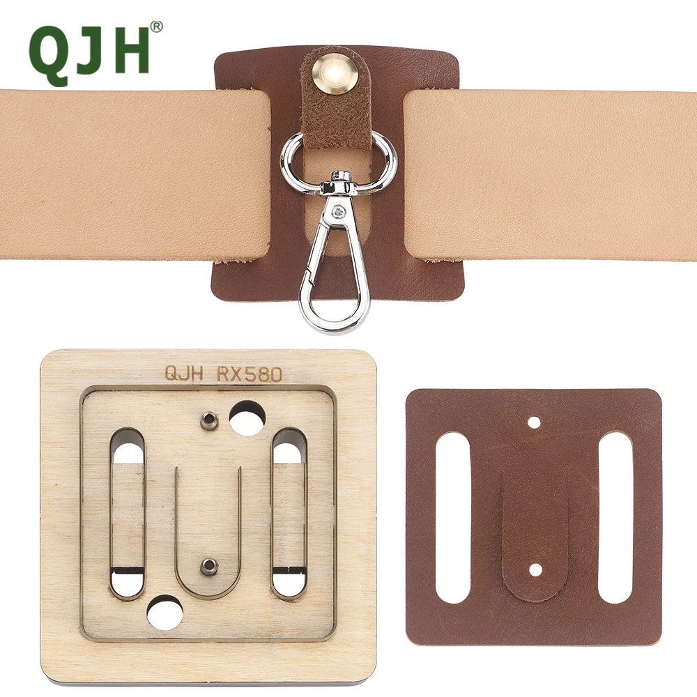 QJH Belt Tactical Gear / Keychain Carabiner Clip Leather Cutter Die, Cutting Mold for Leather, Steel Punch-Leather Crafts