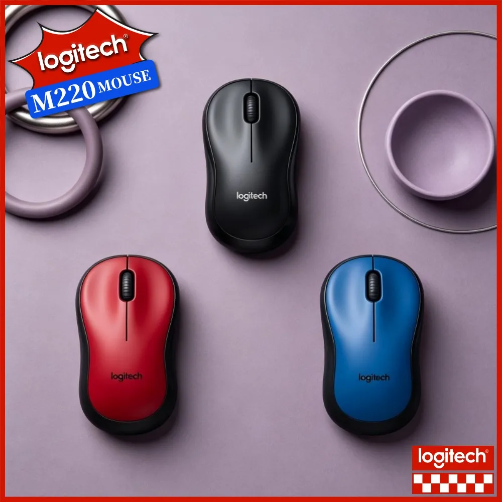 Original Logitech M220 Wireless Silent Mouse SilentTouch Tech Long Battery Life Plug and Play Notebook Computer Mouse
