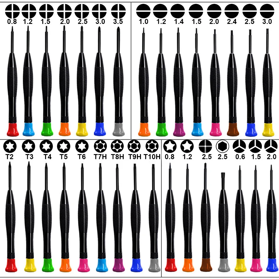 Black Magnetic Screwdriver Hex 0.6 Y 0.8 T8 with Hole Precision Phillips Screwdrivers For Phone Watch Toy Repair Tools Wholesale