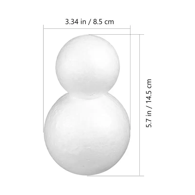 New Design 20Pcs Polystyrene Snowman Polystyrene Craft Balls Making DIY Painting Foams Model DIY Snowman Model DIY Foams Models view 4
