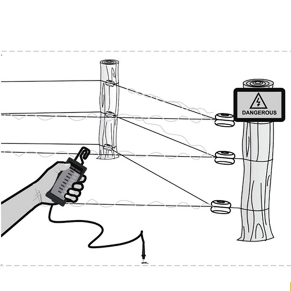 600V-7KV Electronic Fence Voltage Tester Home Garden Ranch Fence Voltage Meter with 8 Indicator Lights