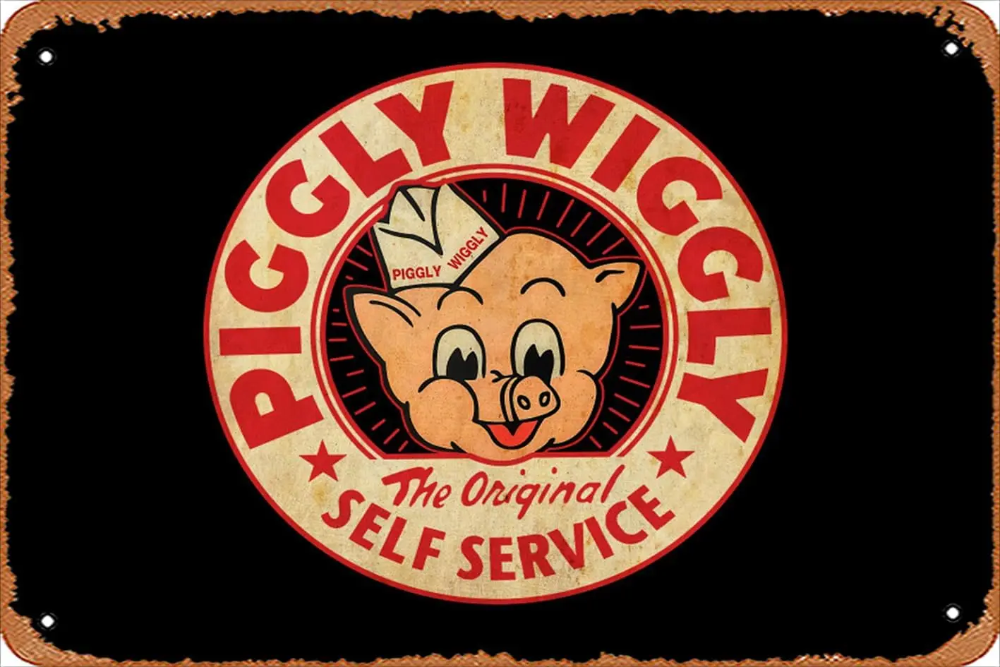 Retro Tin Sign Vintage Piggly Wiggly Vintage Funny Novelty Metal Signs Man Cave Humorous Signs Movies Music Bar Art Poster Retro