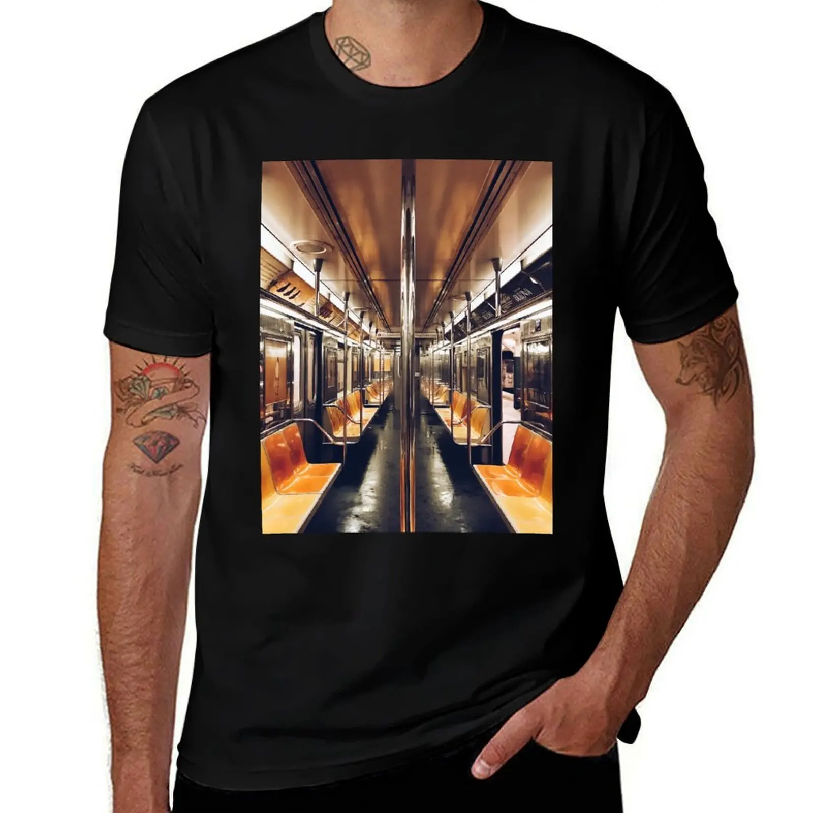 Empty Train T-Shirt Classic Basic Casual T-Shirt