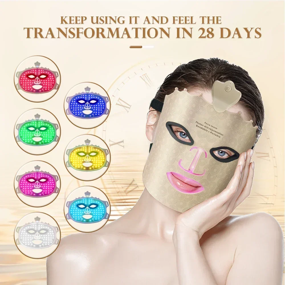 

LED Photon Beauty Mask Instrument USB Electronic Mask Rejuvenation Lightens Fine Lines Brighten Skin Tone Repair Skin Anti Aging